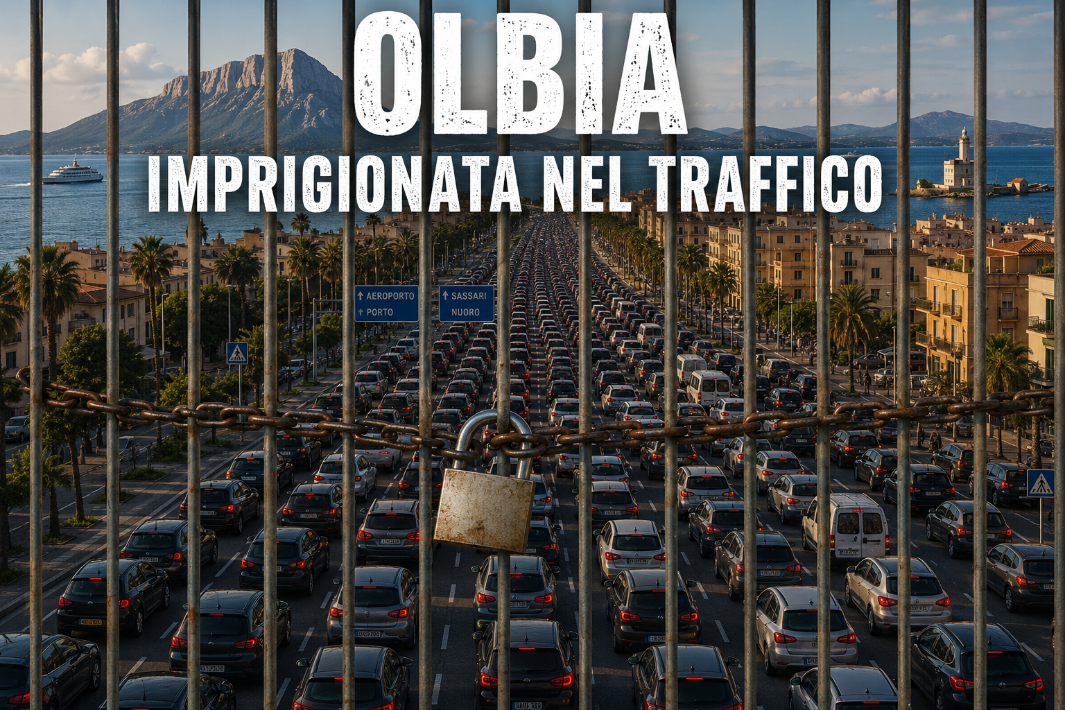Olbia, città-prigioniera: 700 veicoli ogni 1000 abitanti. Traffico estivo uguale a quello di centri con 250-300mila abitanti