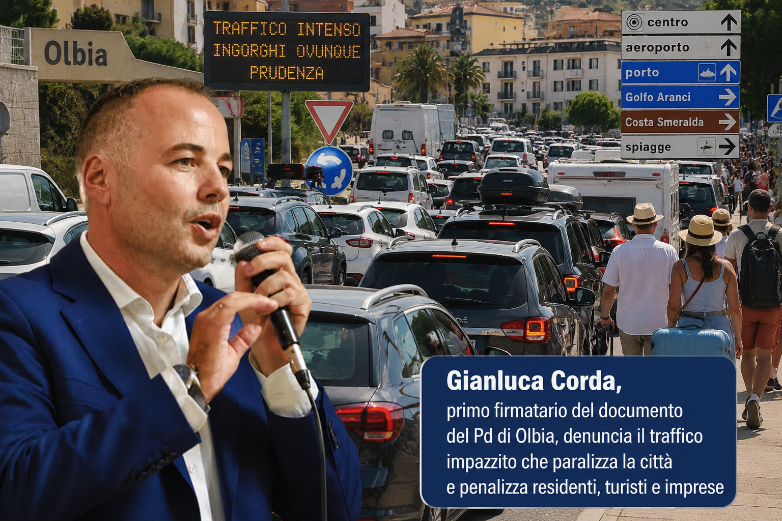 Traffico impazzito, Olbia in tilt. Il Pd attacca: “Non è un’emergenza, ma incapacità di programmare. Subito il Piano della mobilità”